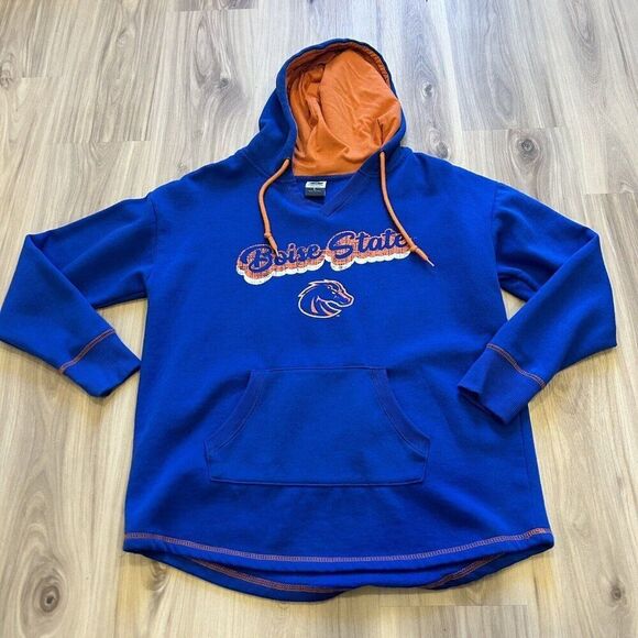 BOISE STATE Broncos Blue & Orange Hoodie by Stadium Athletics Size L Super Soft - Picture 3 of 10